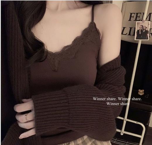 【GZ】无忧购26年春款49元2件带胸垫可调节肩带百搭蕾丝拼接吊带背心打底2042（截单后3-5天发货) 商品图0