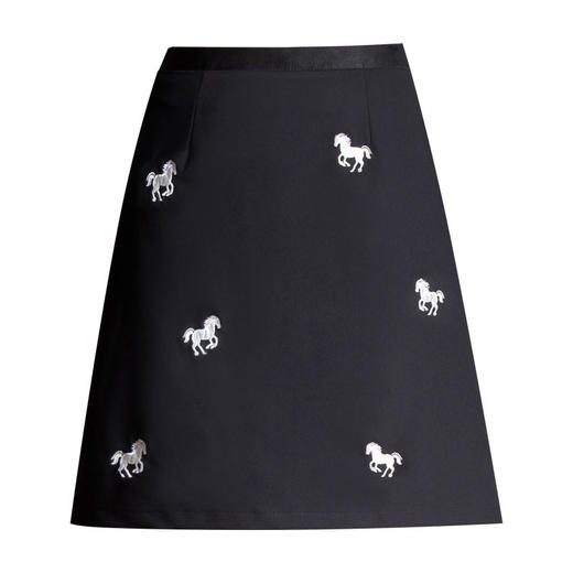 「自」全新升级【铂金会员137/天猫179/差价42】(24557)洛诗琳新款百搭直筒半身裙2026春季复古高腰刺绣显瘦A字裙 商品图4