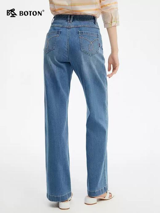 波顿女士春夏季宽松直筒垂感棉质牛仔长裤LE360125 商品图3