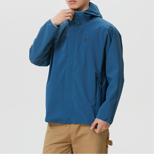 安德玛UA男装休闲运动户外跑步训练保暖防风衣外套1376066-498 商品图2