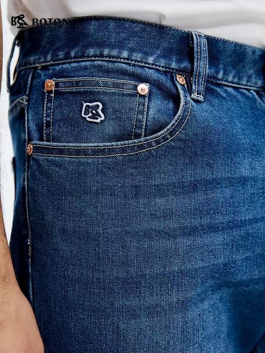 波顿男士春夏季牛仔裤小直筒棉弹力舒适怀旧洗水高端美式长裤子ME966125 商品图4