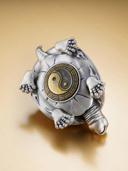 子佩集S999银【金钱龟】茶宠【CC848】钱币八卦太极乌龟纯银小摆件可转动2406 商品图7