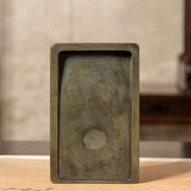 清	詹荡阁翊云款长方敞池绿端砚