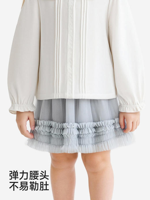 英氏女童半身裙短裙夏季浅蓝纱裙可爱公主裙新款裙子YRSBJ1S029A 商品图3