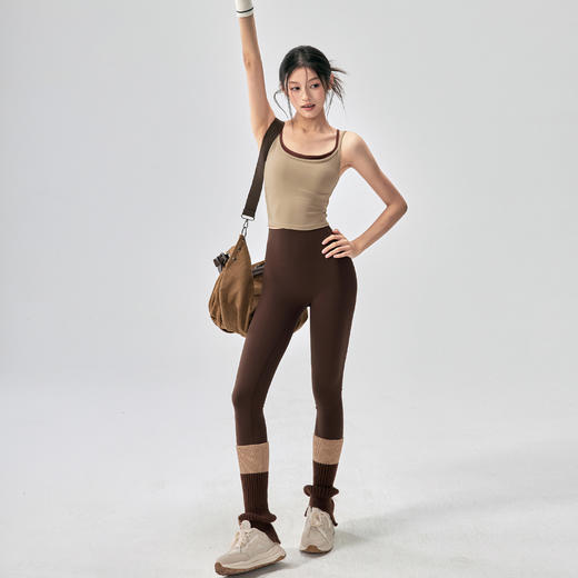 【3~5天发货】跃牌【美度空间】系列 瑜伽美背运动内衣一体式防震拼色瑜伽背心WX62020 商品图3