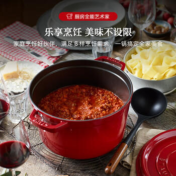 珐宝（staub）法国进口珐琅铸铁锅双耳煲汤烹饪锅具深炖锅樱桃红24cm 40501-485 /厨具 /烹饪锅具 /珐琅锅 商品图7