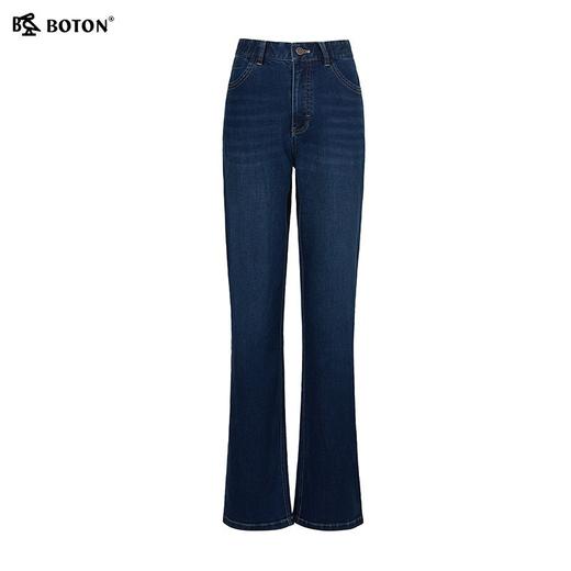 波顿女士秋冬高腰直筒牛仔裤｜空气感弹力 松弛包容 通勤日常显瘦长裤LE386325 商品图5