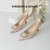 经典鲨2026年春季专柜新品优雅尖头5.5cm高细跟婚鞋高跟鞋女KW87-617031 商品缩略图0