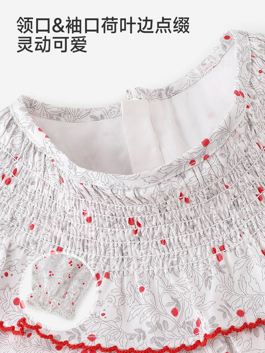 英氏女童连衣裙春秋新款长袖莱赛尔透气裙子娃娃裙YRLAJ1S004A 商品图4