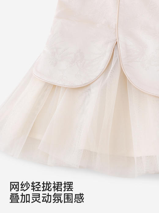 英氏女童连衣裙新中式长袖纱裙女宝宝礼服可爱新款YRLAJ1S002A 商品图2
