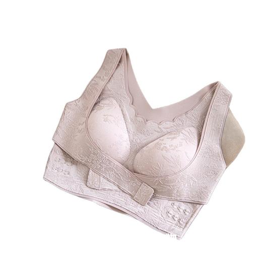 雀说国风浮雕交叉侧扣背心式文胸调整型美背收副乳上托无钢圈运动内衣ALW2358 商品图4