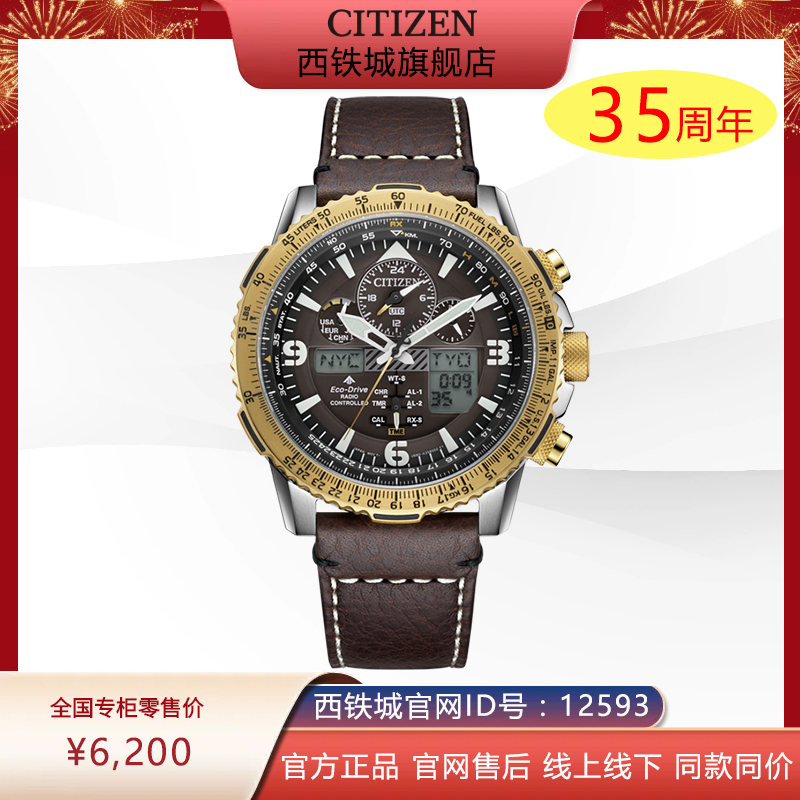 西铁城日本官方正品商务休闲光动能电波男士手表JY8084-17H