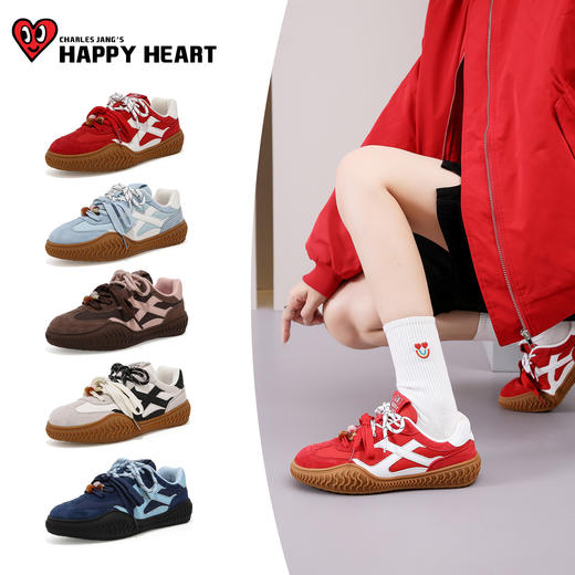 限时特价❗️【查尔斯桃心德训鞋】场景全适配的百搭选择💌撞色拼接与双鞋带，写满小心机的复古潮流感👟三重结构定义“踩屎感”舒适 商品图4