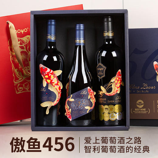 傲鱼智利原装原瓶进口红酒干红葡萄酒水整箱礼盒装 商品图1