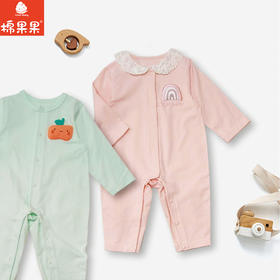 棉果果春季新品女宝卡通可爱5A抗菌纯棉爬衣对开连体衣M121722226017