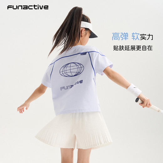 funactive女童短袖T恤夏季儿童抗菌薄款运动速干上衣F1UT10382 商品图5