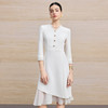 IWY/优雅风白色连衣裙女长袖收腰显瘦通勤裙高级感气质西装裙25Q861 商品缩略图1