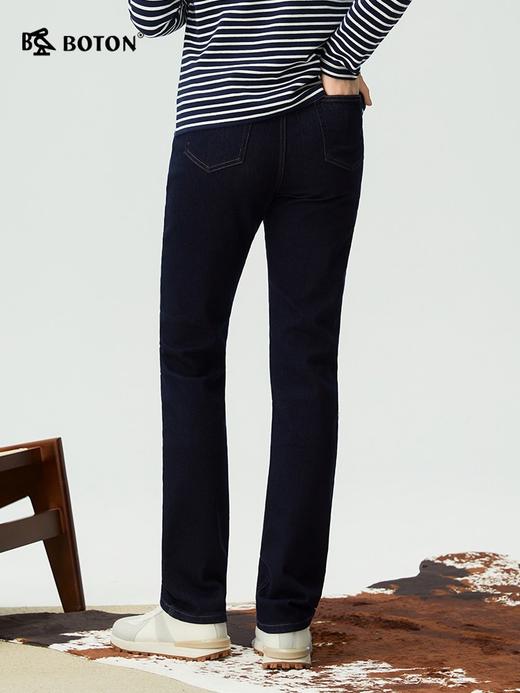 【不易褪色】波顿秋冬女士加绒牛仔裤合身小直筒通勤休闲百搭长裤LE508325 商品图2