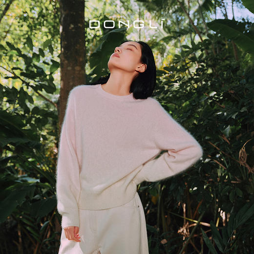 东黎 • 你本珍贵 松枥 山羊绒女士秋季拉毛圆领套衫 5386 商品图0