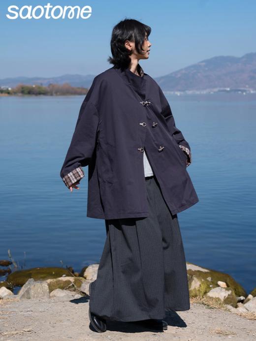 早乙女惠子saotome/STMWT131386/飞机扣格子拼接风衣 商品图1