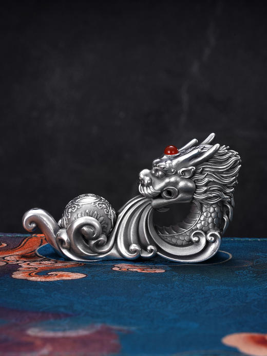 子佩集S999银招财银龙香插【BX0280878】纯银小摆件可转动2406 商品图8