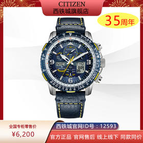 西铁城官方正品蓝天使二代皮带多局电波男表JY8078-01L