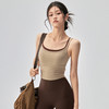 【3~5天发货】跃牌【美度空间】系列 瑜伽美背运动内衣一体式防震拼色瑜伽背心WX62020 商品缩略图1