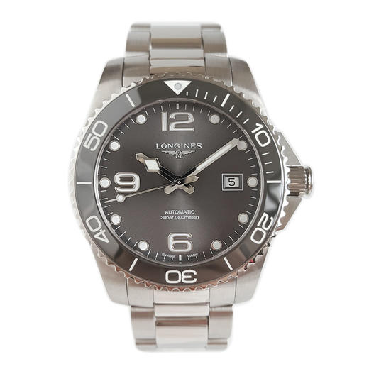 【95新】LONGINES 浪琴L3.781.4.76.6自动机械机芯日期显示41MM（男款）康卡斯系列 精钢/可旋转陶质字圈060226AK28 商品图0