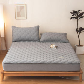 【全棉夹棉床笠】 A类全棉色织抗菌大豆夹棉床笠席梦思保护罩 360℃全方位呵护家人健康