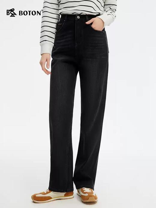 【四面弹】波顿女士春夏季美式休闲宽松直筒弹力牛仔长裤LE366125 商品图3