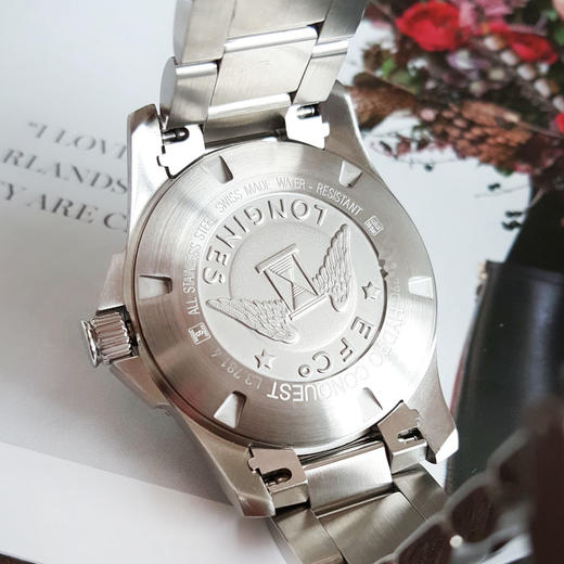 【95新】LONGINES 浪琴L3.781.4.76.6自动机械机芯日期显示41MM（男款）康卡斯系列 精钢/可旋转陶质字圈060226AK28 商品图7