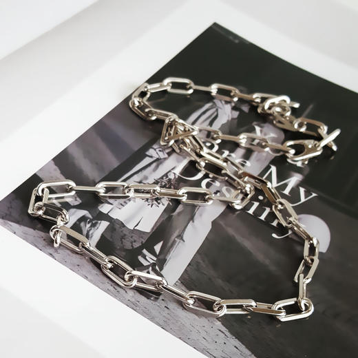 【95新】Cartier卡地亚Santos de Cartier系列B7009100中号白金斯巴达项链 链长约56cm中性款310126AK09 商品图3