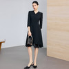 IWY/春季新款黑色连衣裙女收腰显瘦通勤裙高级感职业裙装25Q861 商品缩略图0