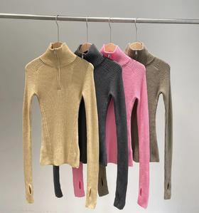 孤品特价 不退不换 AC拉链针织毛衣  70羊毛30羊绒针织衫 单穿打底皆可