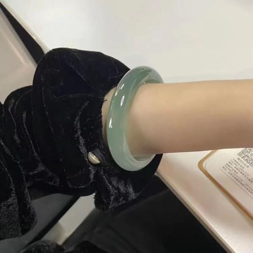 【高冰清润❗️上手显贵】冰种翡翠手镯高冰油青少女款玉手镯老坑玉镯子缅甸原石玉镯女送礼。jd 商品图2