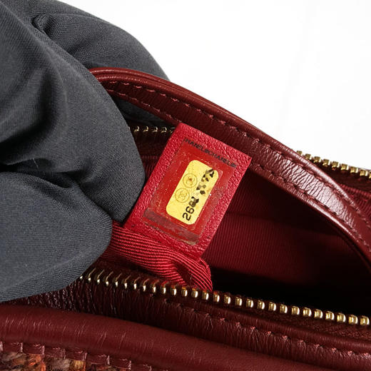 【95新】CHANEL香奈儿Gabrielle系列A91810 Y83702 K0917小号红色毛呢编织流浪包单肩斜挎包女士080226AK15 商品图9