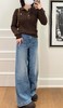 女款无侧缝阔腿牛仔裤长裤la 商品缩略图3