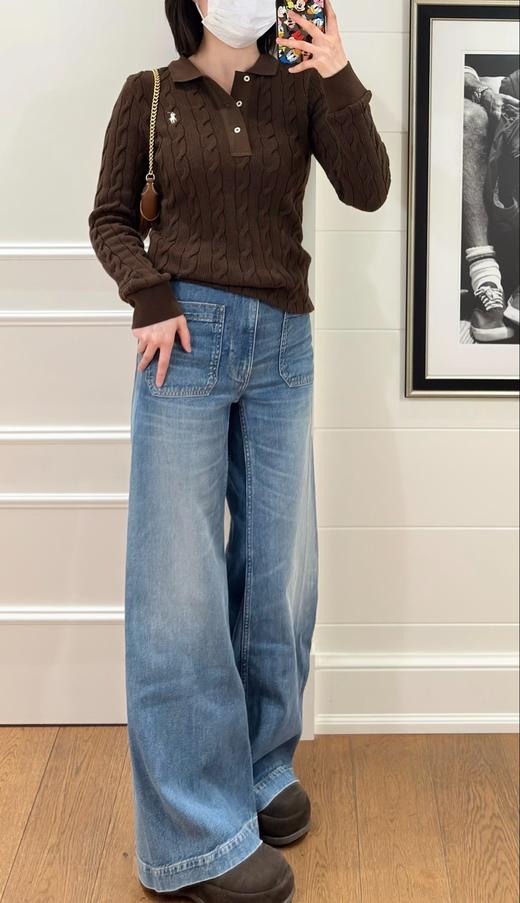 女款无侧缝阔腿牛仔裤长裤la 商品图3