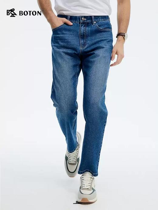 波顿男士春夏季牛仔裤小直筒棉弹力舒适怀旧洗水高端美式长裤子ME966125 商品图3