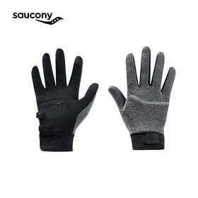 Saucony索康尼 男女同款手背羊毛面料魔术贴轻量保暖透气防滑针织运动手套
