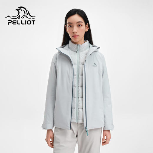 伯希和户外羽绒三合一冲锋衣女800蓬鹅绒内胆eVent防风防水羽绒服 商品图0