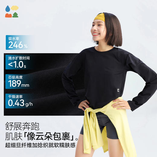 【女士棉感速干长袖T恤】森林棠26春款汗跑跑棉柔亲肤修身圆领T恤20261285【HZ】 商品图1