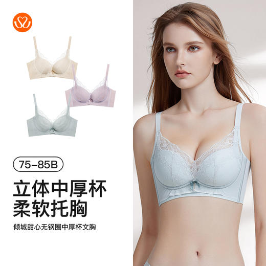 【7.5折限时特惠】【B杯单件】【秀黛】倾城甜心无钢圈中厚杯文胸【三排扣】W5110005B【门店同款】 商品图5