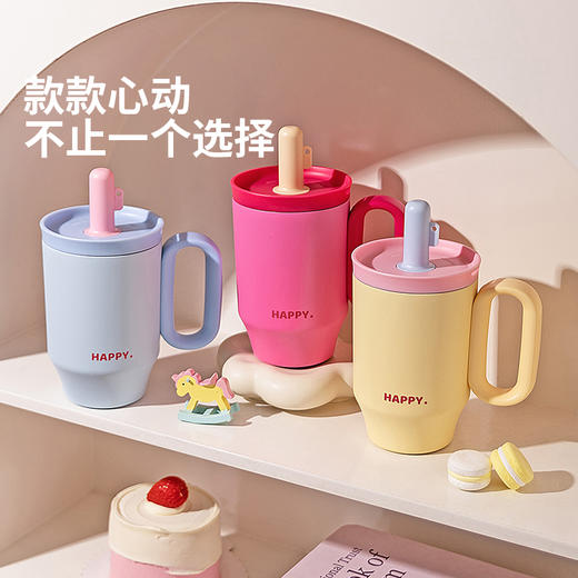 摩登主妇保温杯吸管水杯女生高颜值生日礼物咖啡杯子大容量冰霸杯 商品图4