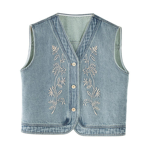 「高货xg」全新升级【铂金会员211/天猫279/差价68】(15654)洛诗琳重工刺绣花朵马甲外套2026春季新款宽松无袖上衣 商品图4