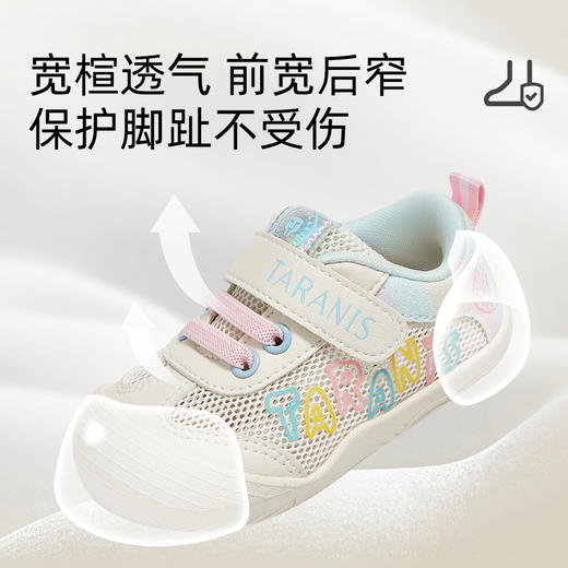 泰兰尼斯春款婴童段包头防踢透气网布步前鞋学步鞋T01B4A4094 商品图5