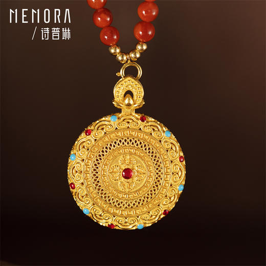 足金灵转八宝吊坠 黄金新中式可转动如意八宝罗盘挂坠MEMORA诗普琳LP463801、LP463802 商品图2