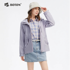 波顿女士春秋季夹克美式休闲宽松可拆卸帽外套LJ919125