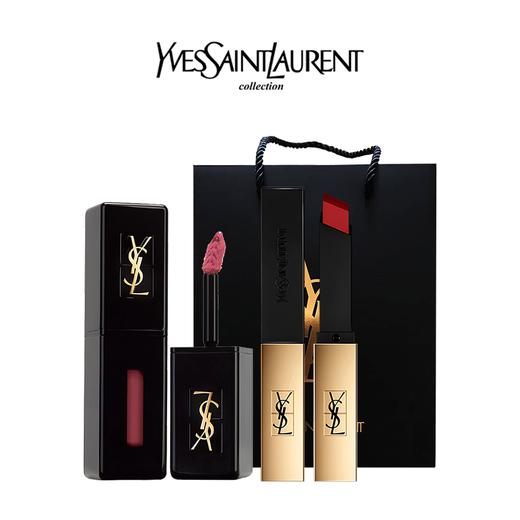 【送礼袋】YSL圣罗兰小金条唇釉套组 黑管玻璃唇釉5.5ml+细管小金条2.2g 一般贸易 商品图8