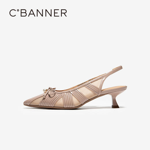 【静音系列】千百度小猫跟时装凉鞋女2026夏季新款细跟网纱凉拖鞋A26285633 商品图2